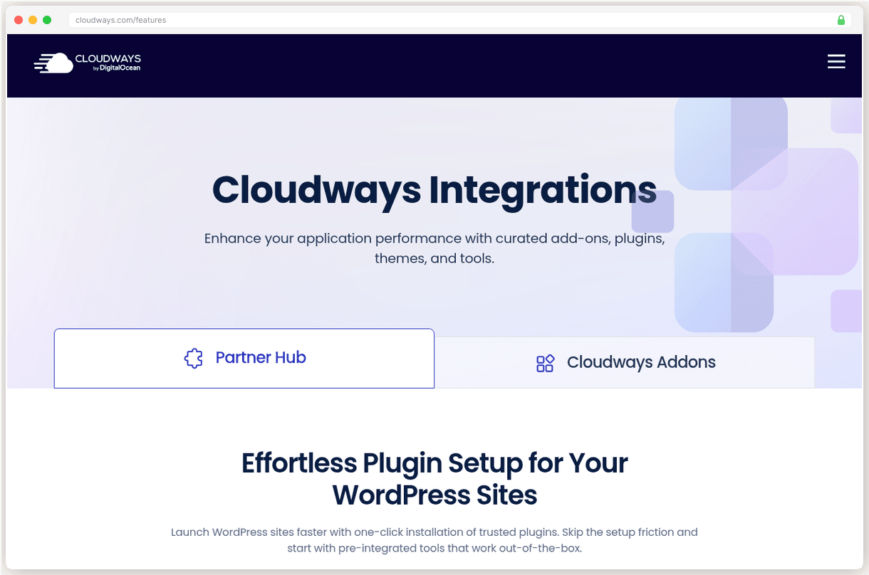Cloudways server selection showing DigitalOcean, Vultr, AWS, Google Cloud and Linode options